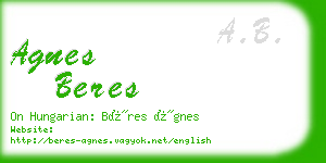 agnes beres business card